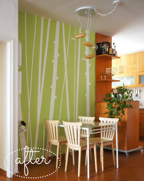 Bamboo masking tape wall pattern - DIY project with masking tape